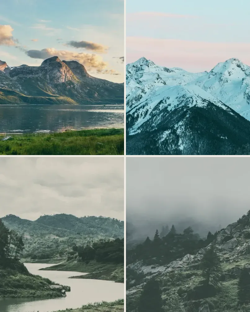 Alle video-presets: Alle de 6 video-pakkene, 30 LUT-er.